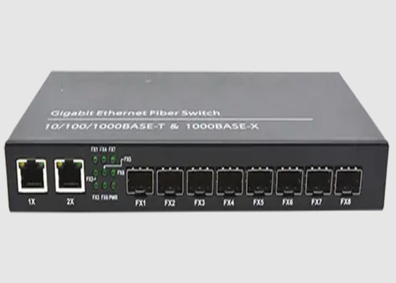 2 10/100/1000TX 이더넷 포트 섬유 이서네트 스위치 8 1000FX SFP 공항