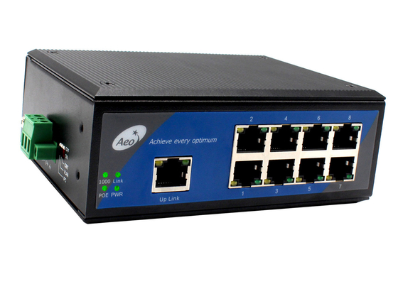 DC12-57V 8 포트 POE 스위치 1 Uplink 포트 및 8 이더넷 포트