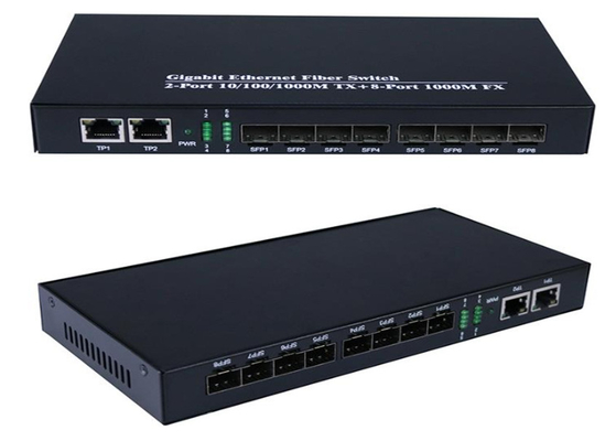 기가비트 이더넷 섬유 스위치 1.25Gbps 8 SFP 섬유 포트 및 2 RJ45 포트