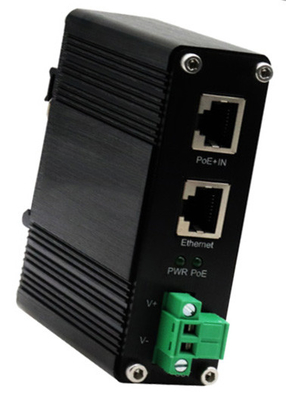 DIN-Rail Industrial 802.3at 기가비트 PoE 스플리터 출력 전압 12VDC
