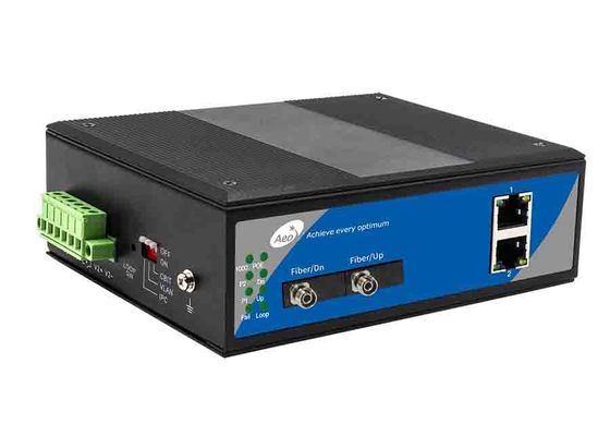 산업적 벨소리 루프 이더넷 섬유 스위치 10/100Mbps 2 포와 2 광섬유 포트