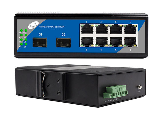 SFP 1310/1550nm과 8 공항 기가비트 이더넷 스위치는 2 SFP와 8 포 이더넷 포트를 관리했습니다