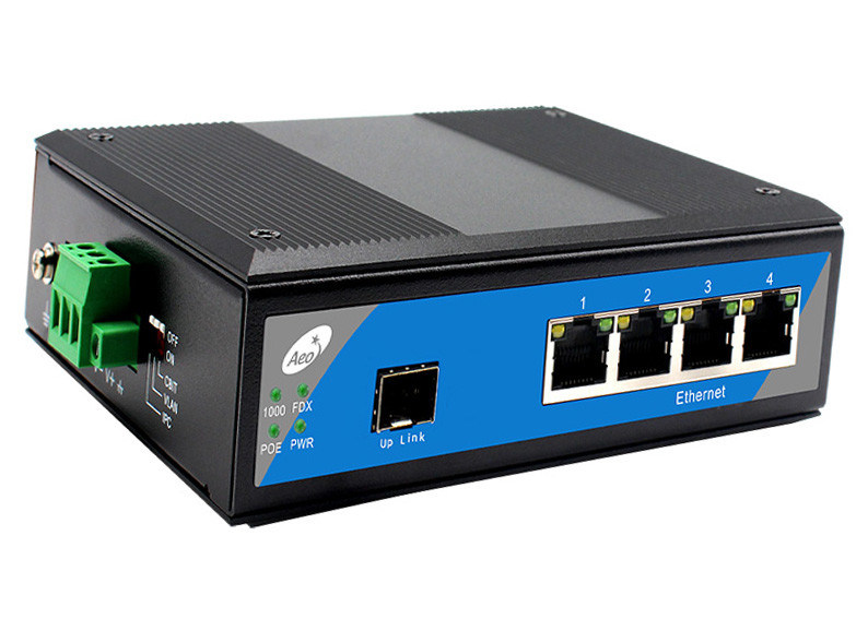 단일 모드 단일 섬유 SFP 섬유 스위치 1 SFP 슬롯과 4 이더넷 포트