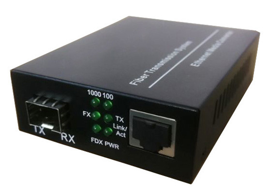 1000Mbps 데이터 레이트 유선 미디어 변환기 1SFP 및 1RJ45 포트 SFP 미디어 변환기