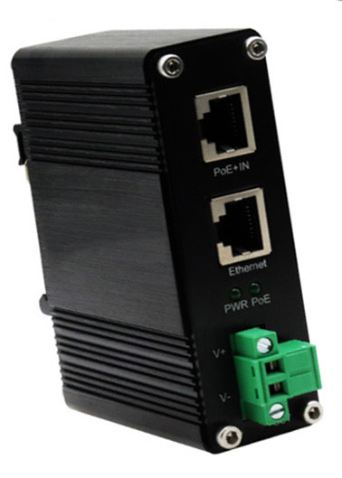 DIN-Rail Industrial 802.3at 기가비트 PoE 스플리터 출력 전압 9VDC
