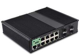 12-포트 관리 산업 이더넷 스위치 8 10/100/1000Base-T (((X) 포트 및 4 10G SFP 슬롯 + 1 콘솔 포트
