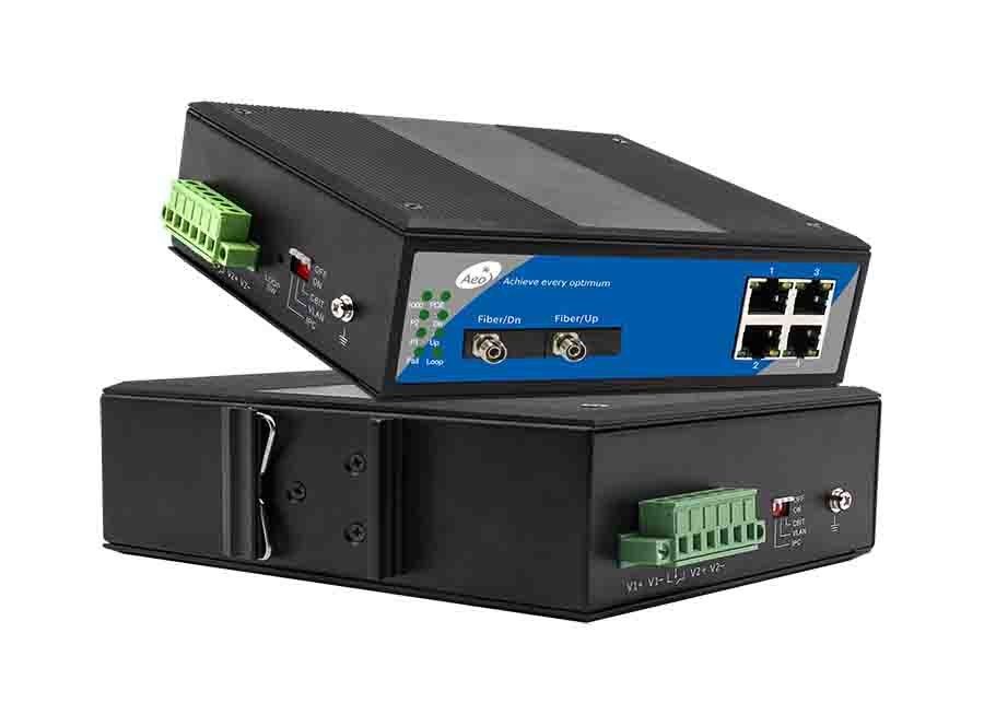 산업적 연속화 이더넷 섬유 스위치 10/100Mbps 4 이더넷 포트와 2 광 포트