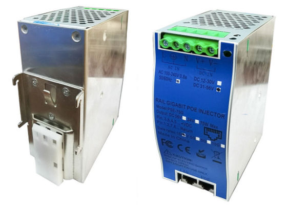 DIN-레일 산업용 10G 90W 802.3bt PoE++ 주입기
